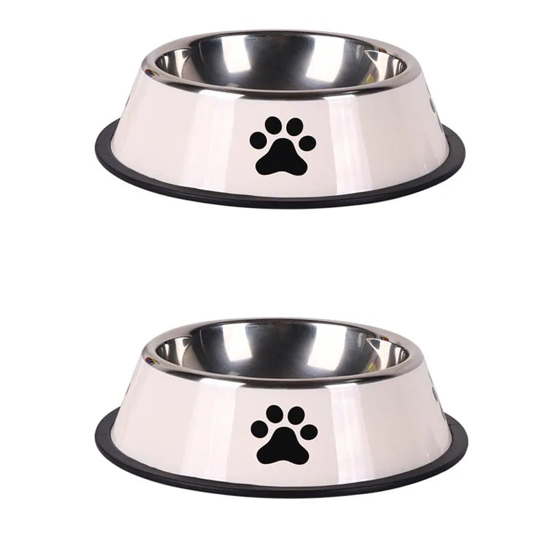 Stainless Steel Large Capacity Pet Bowl Dog Food Bowl Multiple Specifications Anti-Fall Food Bowl Feeding Pet Supplies