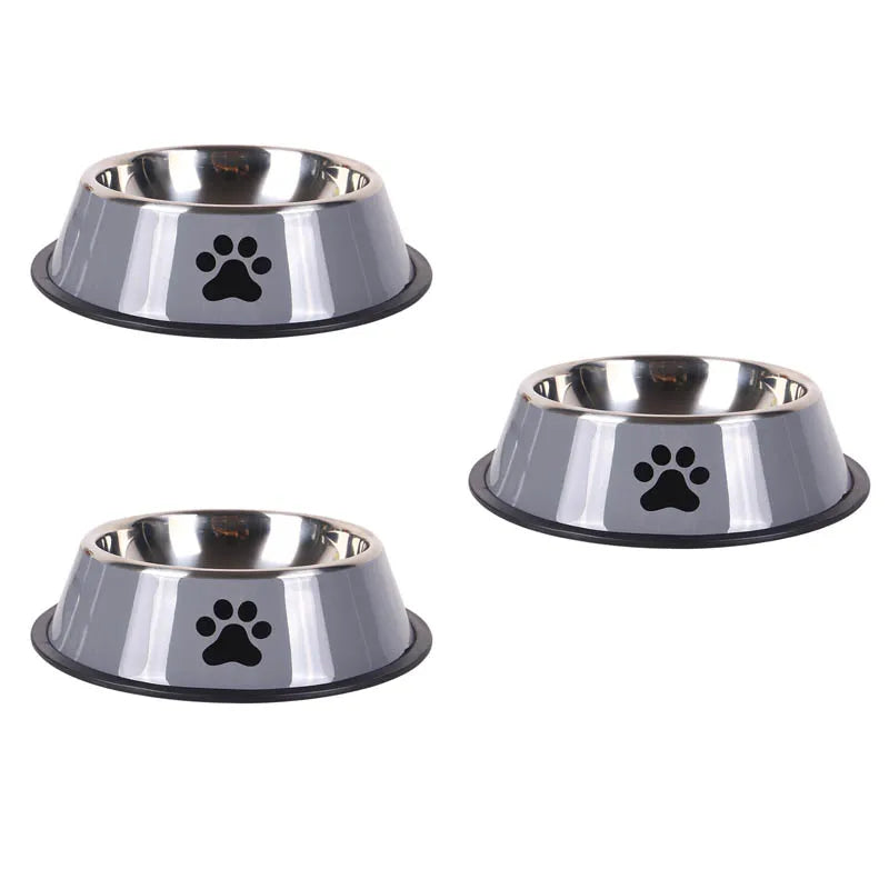 Stainless Steel Large Capacity Pet Bowl Dog Food Bowl Multiple Specifications Anti-Fall Food Bowl Feeding Pet Supplies