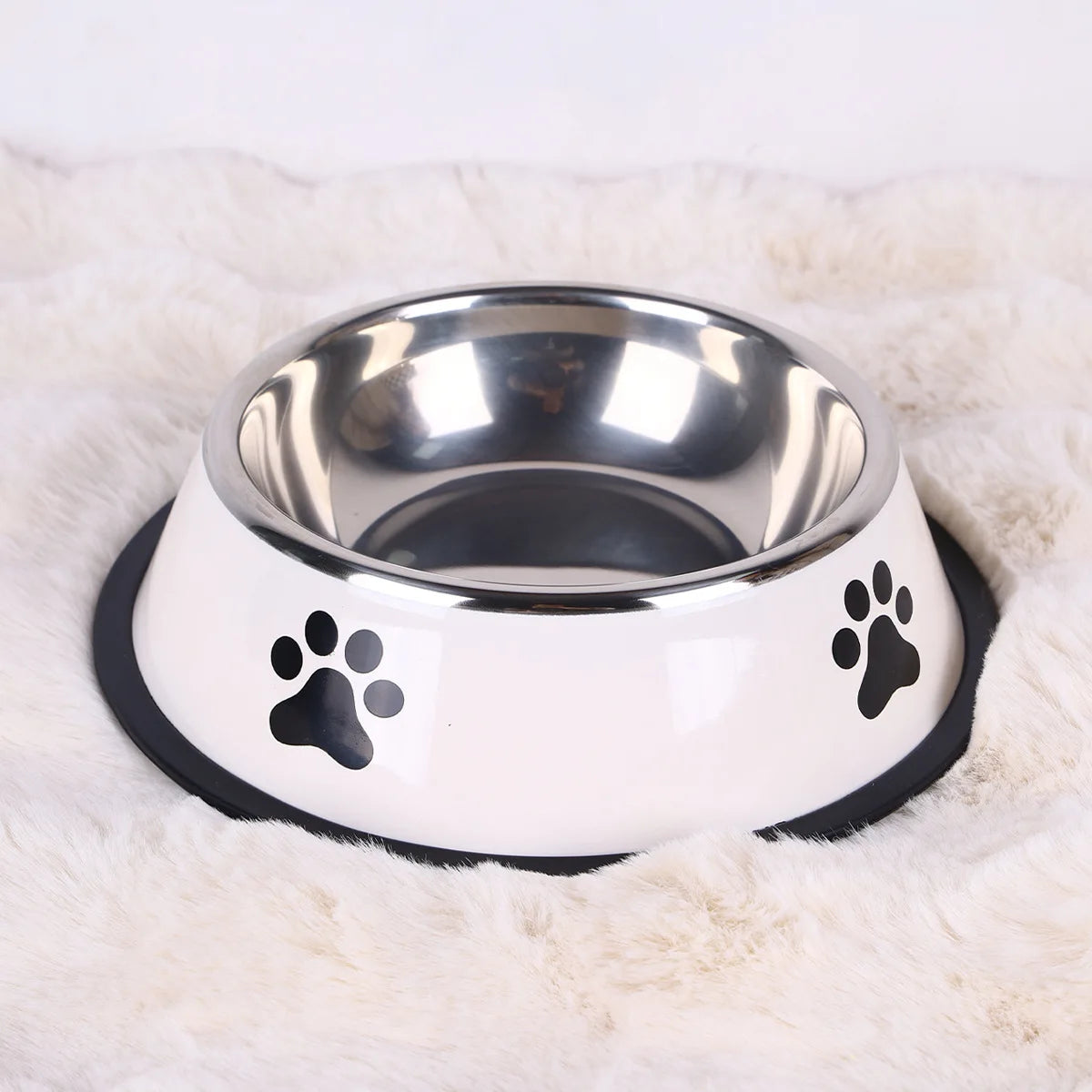 Stainless Steel Large Capacity Pet Bowl Dog Food Bowl Multiple Specifications Anti-Fall Food Bowl Feeding Pet Supplies