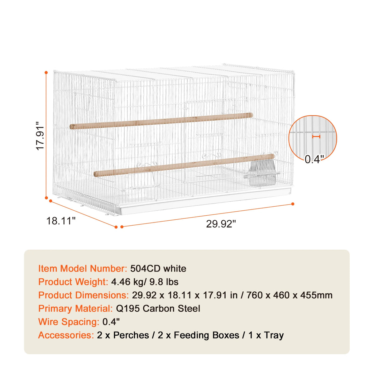 SucceBuy Flight Bird Cage Stackable Divided Small Animal Cage for Kinds of Birds Pet Travel Birdcage with Handle and Perches