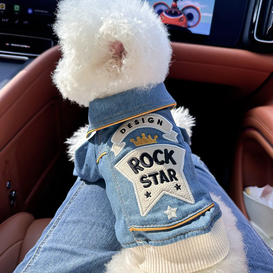 Blue Denim Vest Handsome Jacket for Dogs and Cats Spot Picks  Stylin' Pet Denim Jacket Collection for Small Pets All Season Wear