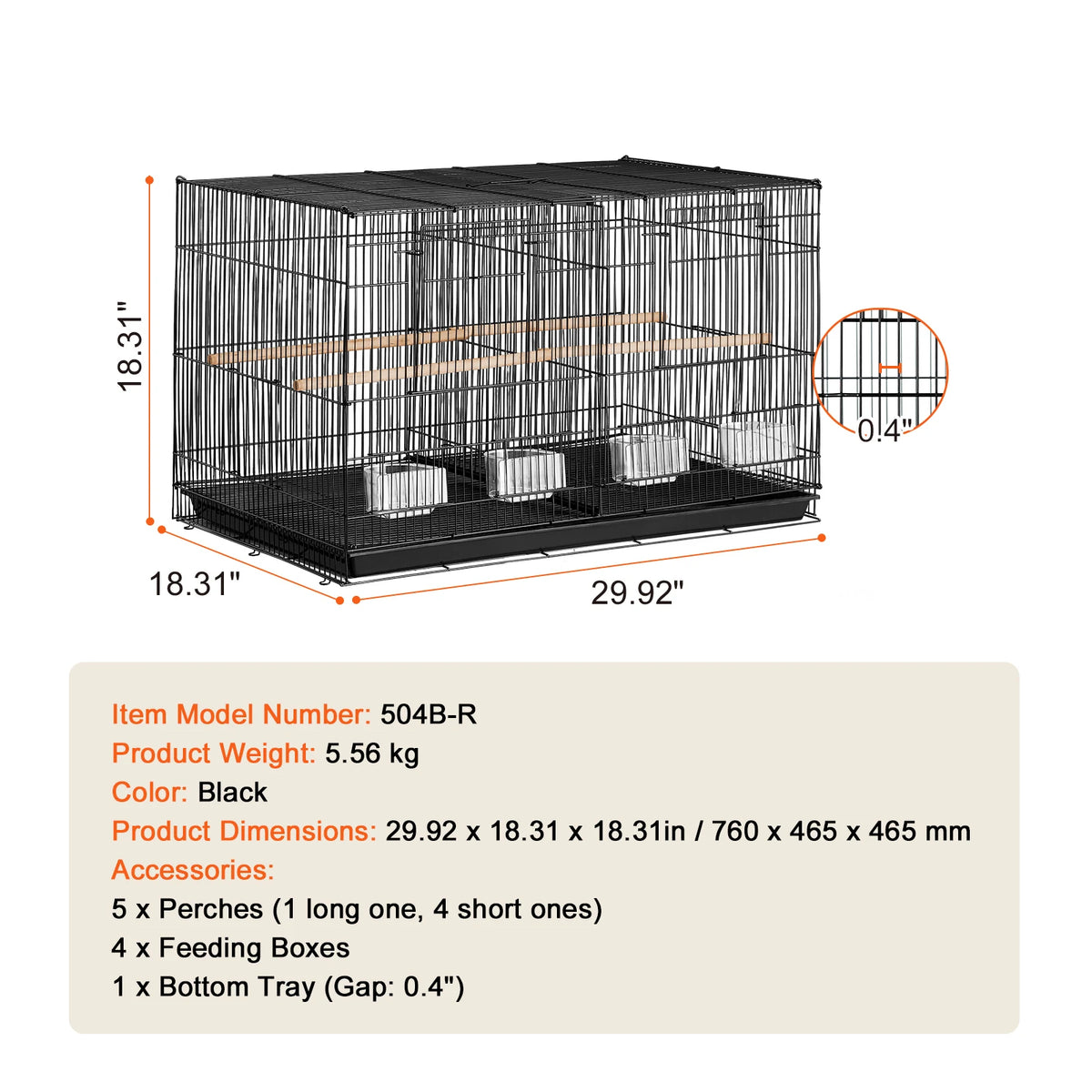 SucceBuy Flight Bird Cage Stackable Divided Small Animal Cage for Kinds of Birds Pet Travel Birdcage with Handle and Perches