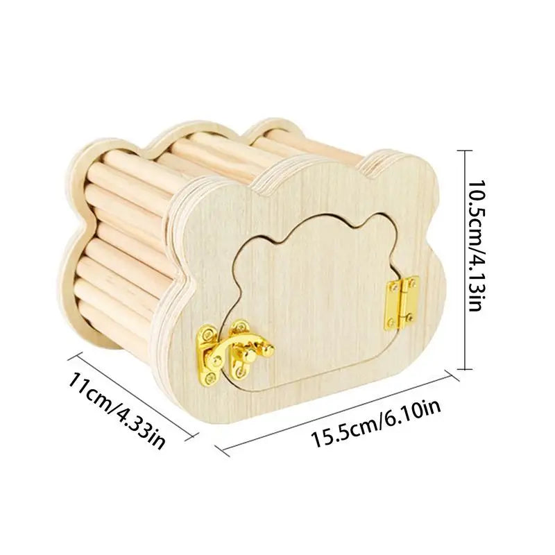 Tiny Hamster Wooden House Cute Cloud Shapes Tiny Hamster Hideout Small Animals Habitat Hut Small Pets Woodland House Habitats